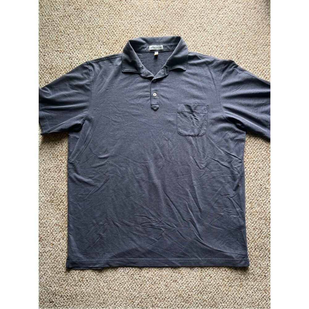 Peter Millar XL Slate Gray Golf Pocket Polo Casual Luxury